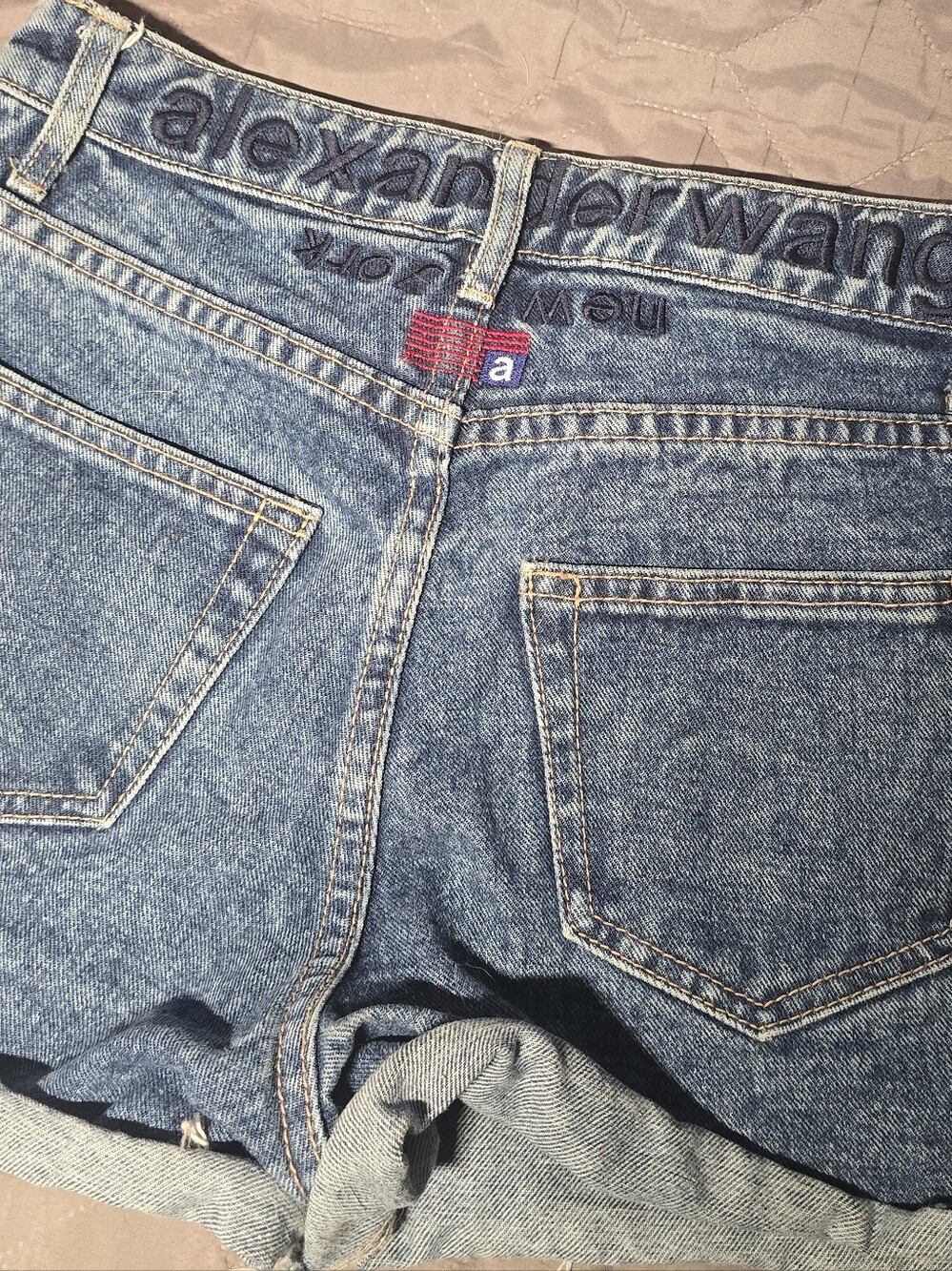 Alexander Wang Bite High Rise Cutoff Denim Shorts Size 25